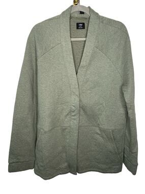 Lunya Lahgo Men’s Restore Cardigan Sweater Double Faced Pima Cotton Blend Work L